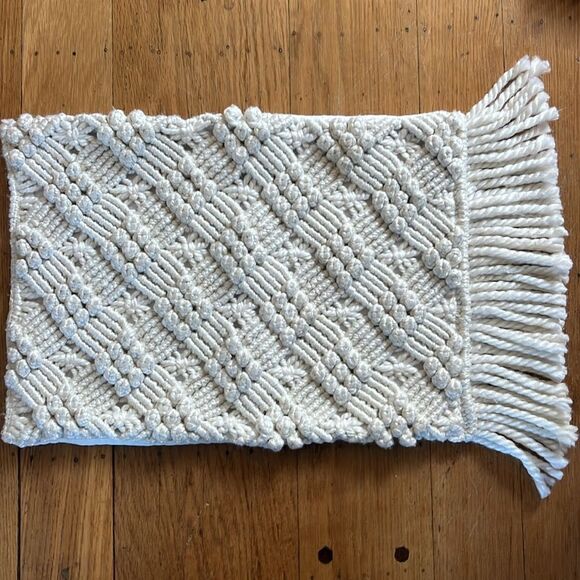 Boho White Throw Pillow Cover - Picture 4 of 10